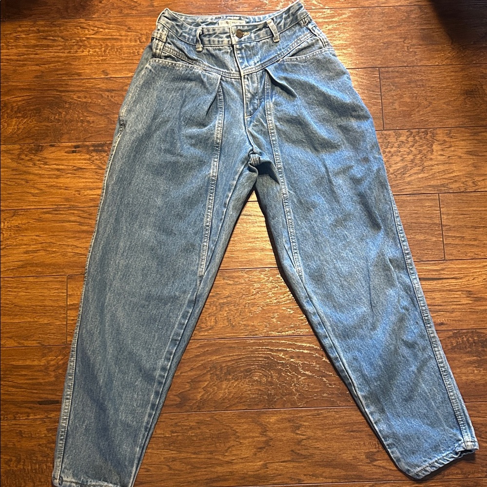 Rare Vintage Guess Jean Sz 28 Med Wash High Rise Tapered Leg Jeans USA - Picture 2 of 10